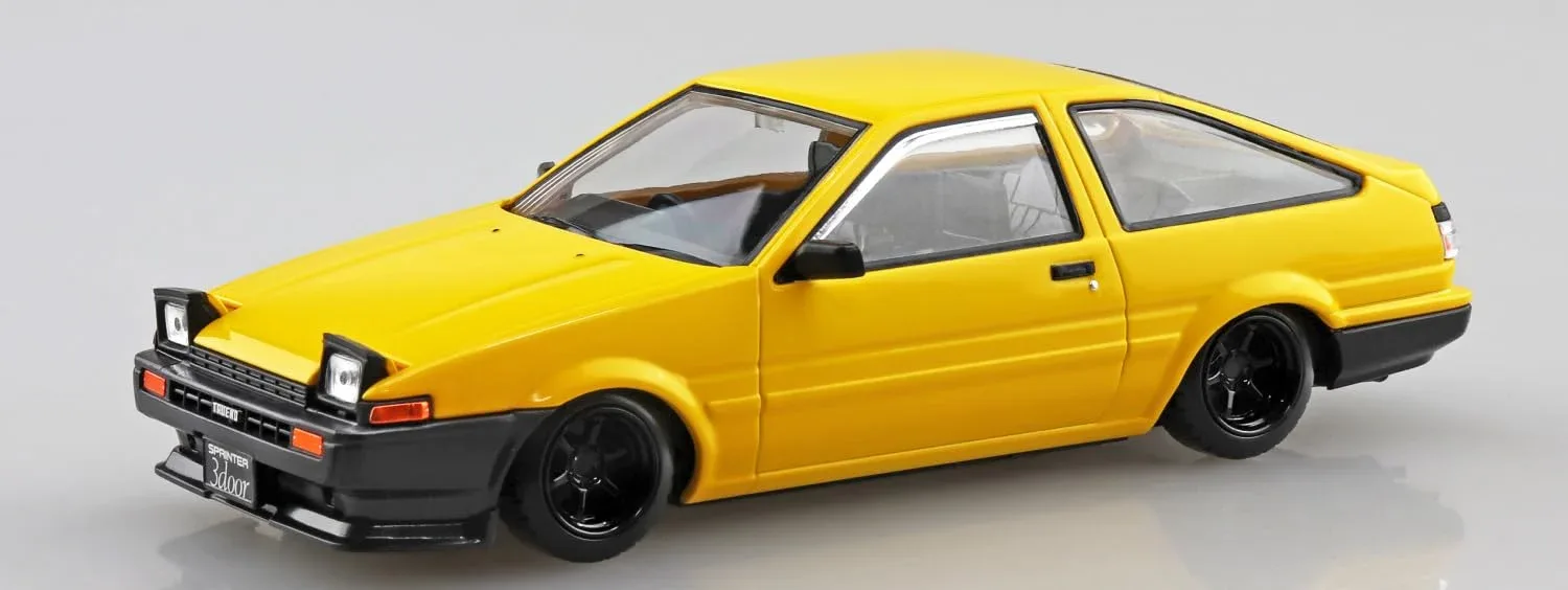 Aoshima Rakupla Snap Kit Toyota Sprinter Trueno Custom Yellow Model Car - Image 2