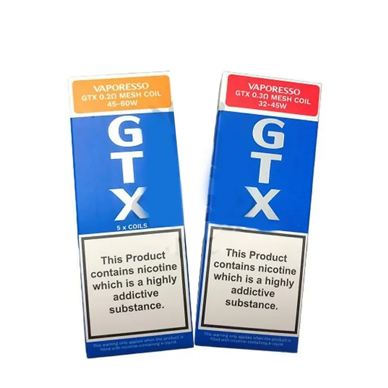AUTHENTIC VAPORESSO GTX Mesh Coils 0.2Ω 0.3Ω RBA Pack of 5 PM80 Pod Coils