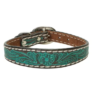 Carved Turquoise Flower Dog Collar