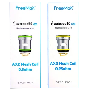Freemax Autopod 50 AX2 Mesh Coil 0.25ohm & 0.5ohm Pack of 5x Replacement Coils