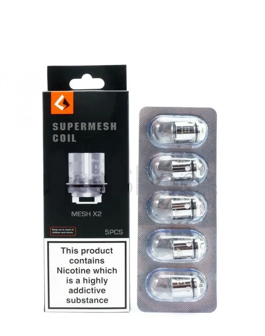 GeekVape Super Mesh Coils X1 & X2 0.2Ω / 0.3Ω for Shield, Aero & Cerberus (Pack of 5)