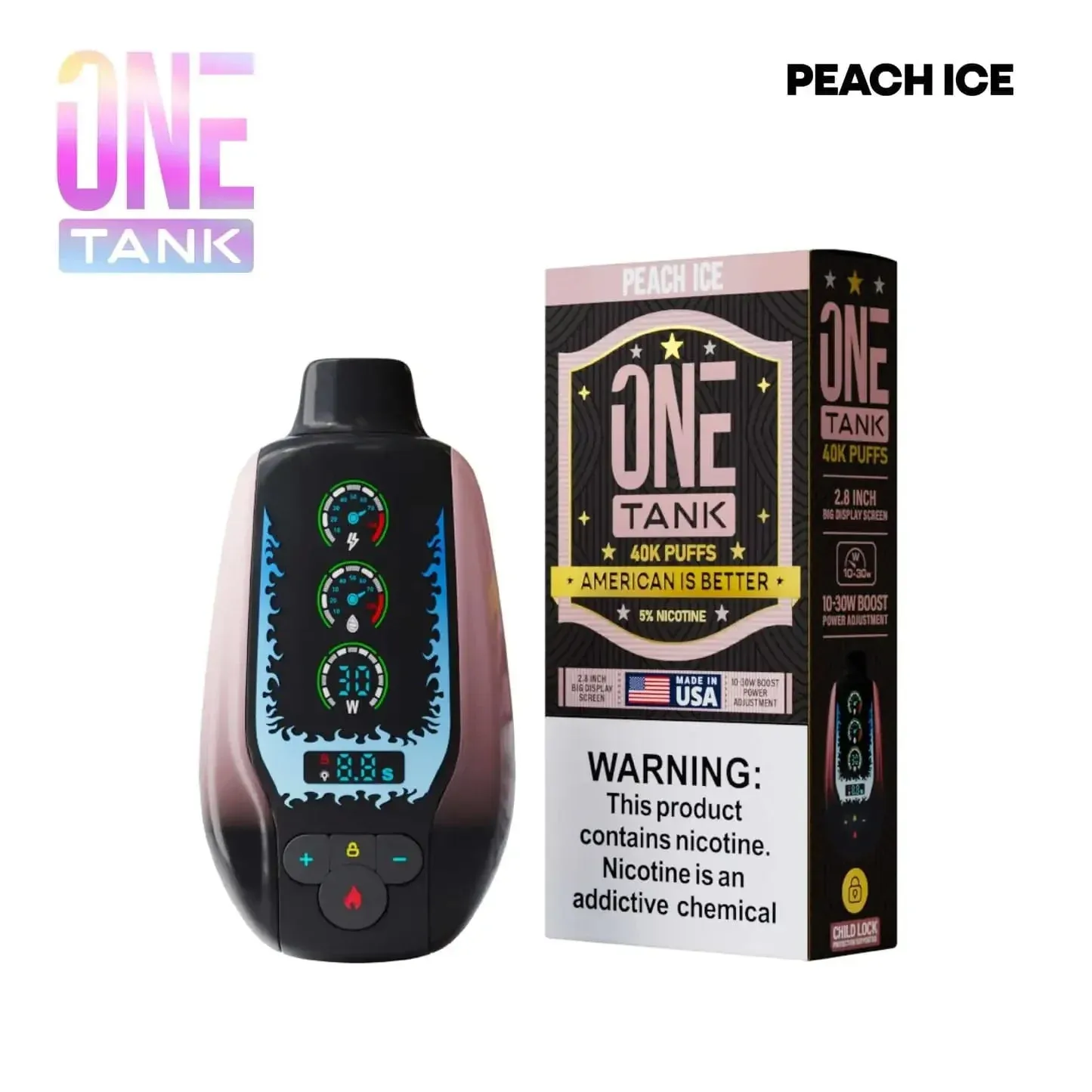 Peach Ice - One Tank 40k Disposable Vape