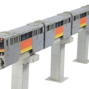 Plum 1/150 Scale Paper Kit Tama Monorail 1000 Series 4 Car Set