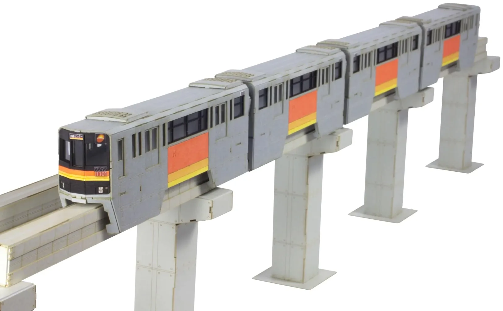 Plum 1/150 Scale Paper Kit Tama Monorail 1000 Series 4 Car Set