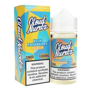 Cloud Nurdz Peach Blue Raspberry 100ml Synthetic Nic Vape Juice - 3MG