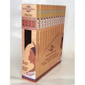 Sacred Elements Organic - Amber Premium Masala Hand‑Rolled Incense Sticks (15g, 2 hr burn, 8–10 sticks)