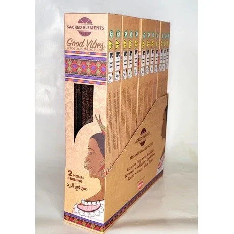 Sacred Elements Organic - Good Vibes Premium Masala Hand‑Rolled Incense Sticks (15g, 2 hr burn, 8–10 sticks)