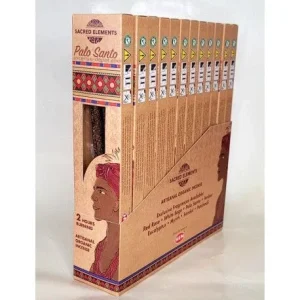 Sacred Elements Organic - Palo Santo Premium Masala Hand‑Rolled Incense Sticks (15g, 2 hr burn, 8–10 sticks)