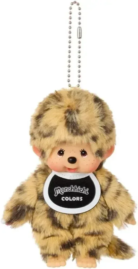 Sekiguchi Monchhichi Leopard Print Keychain Plush Accessory