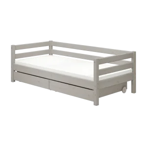 Single Bed with Storage, 90x200 cm, Grey
