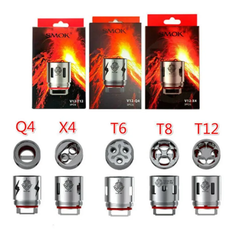 SMOK TFV12 Coils for Cloud Beast King – Q4, X4, T6, T12, T14 & V12 (Pack of 3)