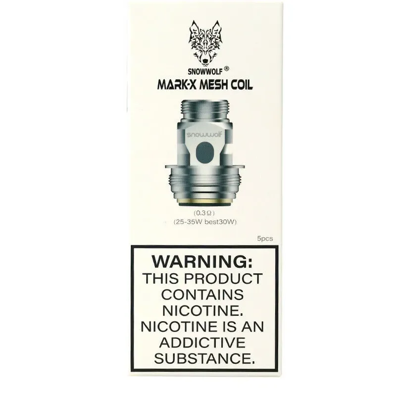 Snowwolf Mark X Mesh Coil 0.3Ω Pack of 5 | Genuine Replacement Coils for Mark Tank