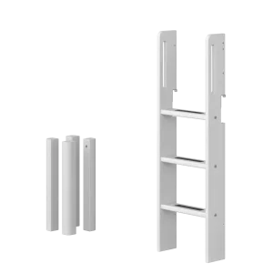 Straight Ladder and Legs for High Bed 120 cm, White