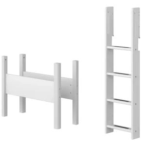 Straight Ladder and Legs for High Bed 143 cm, 90 cm, White