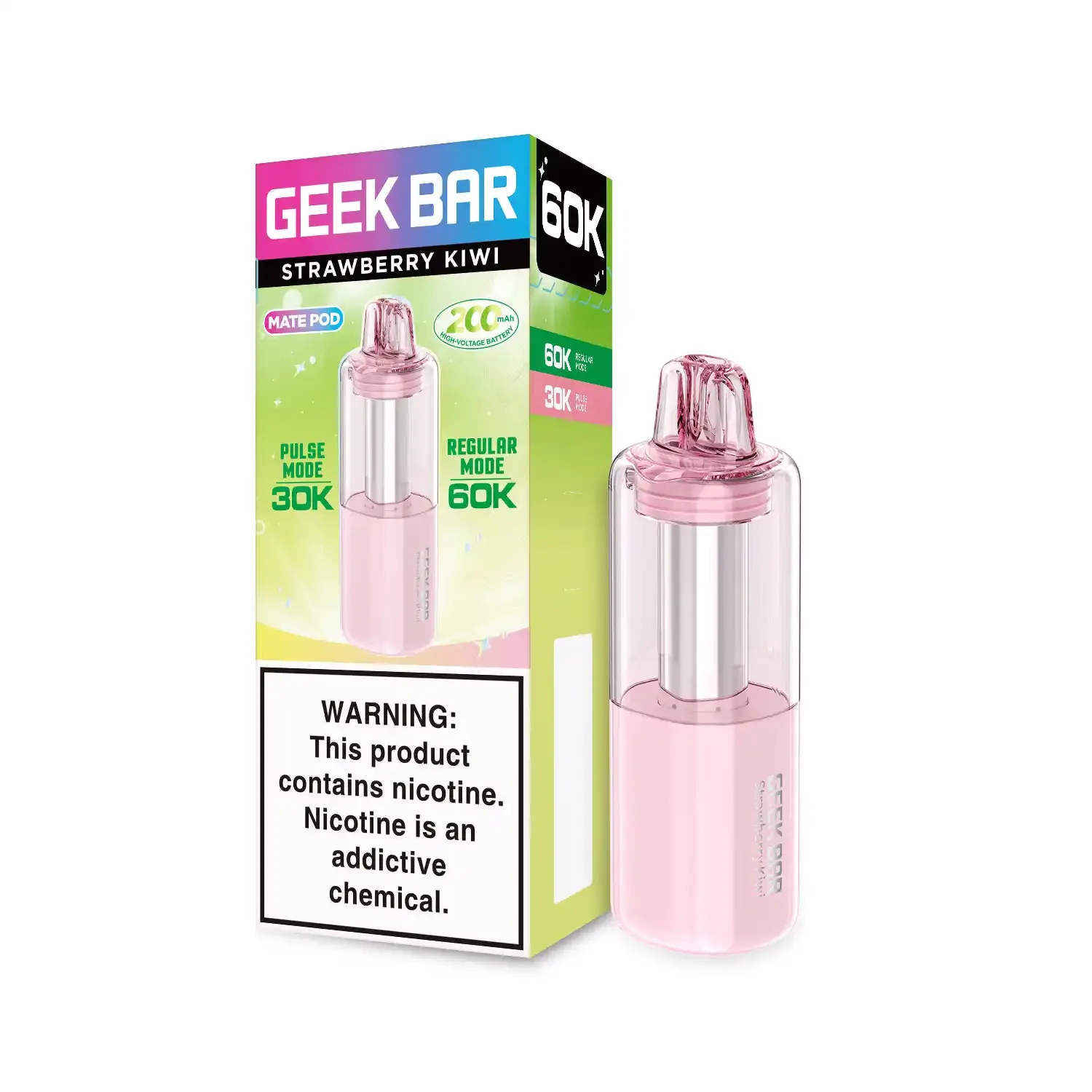 Strawberry Kiwi - Geek Bar Mate 60k Disposable Vape Pod