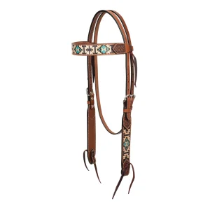 Turquoise Cross Aztec 5/8" Headstall