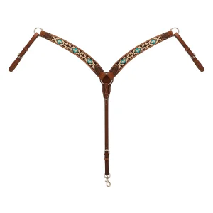 Turquoise Cross Aztec Contoured Breast Collar