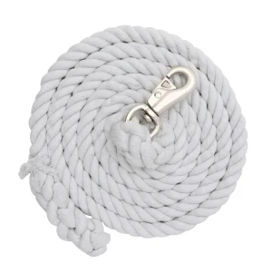 White Cotton Lead Rope with Nickel Plated Bull Snap