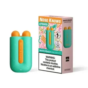 White Peach Sakura Ice - Nose Knows AT5000 Disposable Vape