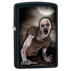 Zippo Lighter - Zombie & Moon Black Matte