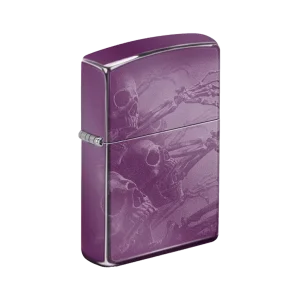 Zippo Lighter - Zombie Skeletons Purple Finish